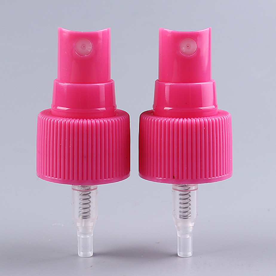 Pink Ribbed Mist Pump Sprayer 24mm Atomiser Spray Cap With Tube