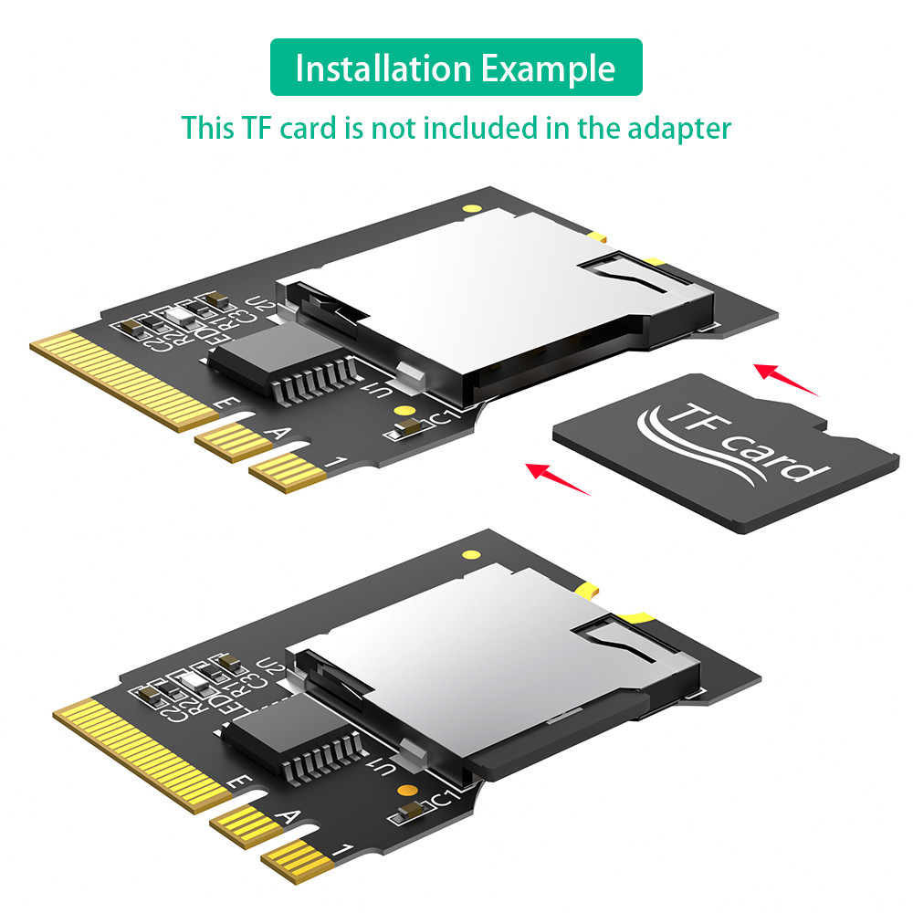 New Version Micro SD Card TF SDHC SDXC To NGFF Key A-E Adapter
