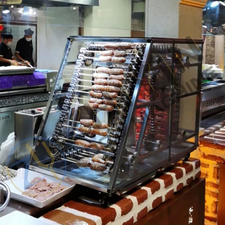Hotel Restaurant High Capacity Automatic Barbecue Grill Machine LPG Heating