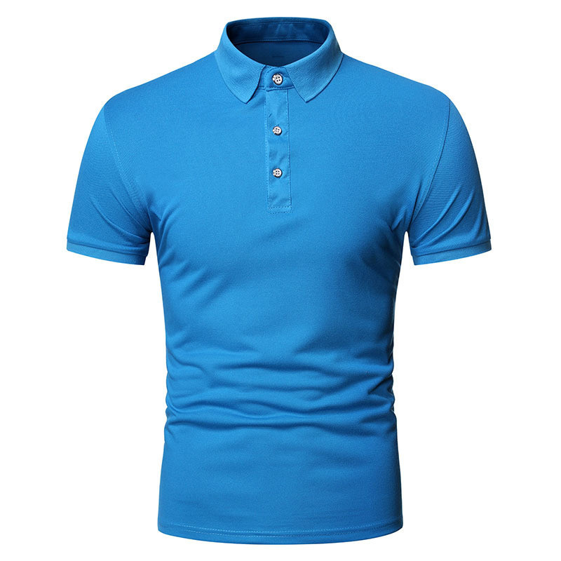 Pure Color Simple Breathable Business Casual Polo Short Sleeve 90% Polyester T Shirts