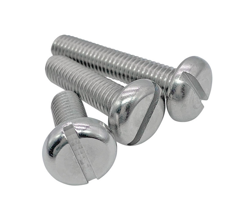 White Zinc Plated Steel Pan Head Slotted Screws DIN85 Slotted Drive Pan Head Machine Screws