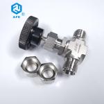 PTFE High Pressure Needle Valve EN3.1 6000psi Stainless Steel