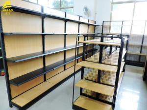 China Light Duty Metal And Wood Storage Shelves , Durable Metal Shelving With Wood Shelves wholesale