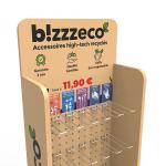 Free Standing Wood Pegboard Stand Earphone Display Stand For Retail Store