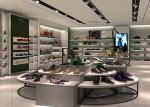Fashion Shoe Display Wall Shelves , Round Footwear Display Stands MDF Material