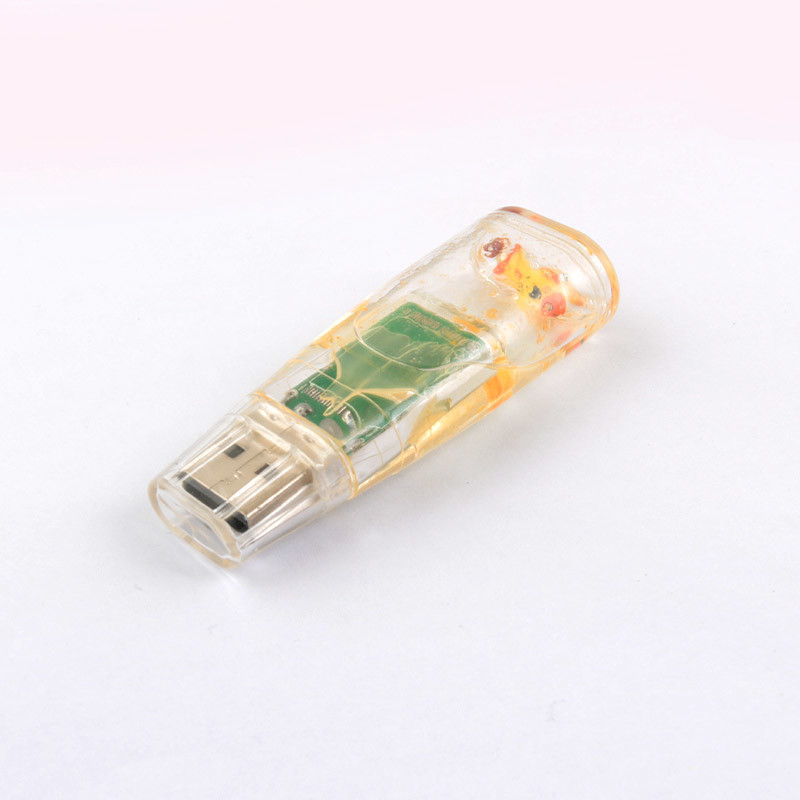 Plastic Liquid USB Flash Drive Our Side Plastic Inside Duck Can Customized Made