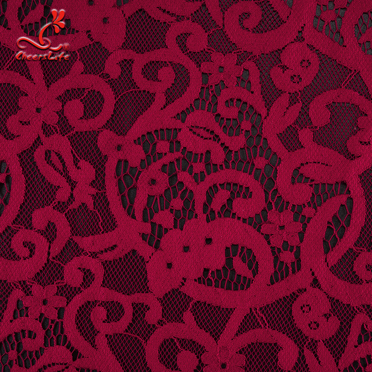 2019 Hot African Lace Fabric High Quality Red Lace Fabric For Garment