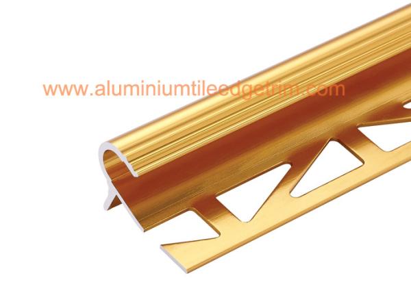 10mm Round Edge Aluminium Anti Slip Stair Nosing Reduce Trip Hazards Matt Gold