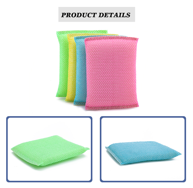 Wire Net Kitchen Cleaning Scourer 750% High Water Absorption Mesh Dish Sponge