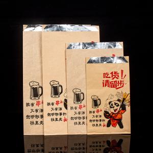 China Insulated Aluminum Foil Lined Kraft Paper Bag for Custom Take Away Food Packaging BBQ wholesale