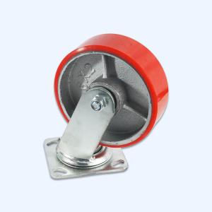 China Industrial Heavy Duty PU Caster Wheel with Brake Diameter 100mm/125mm/150mm/200mm wholesale