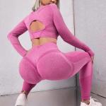 Workout Outfit Sports Wear Push up Yoga Suits Women Long Sleeves Scrunch