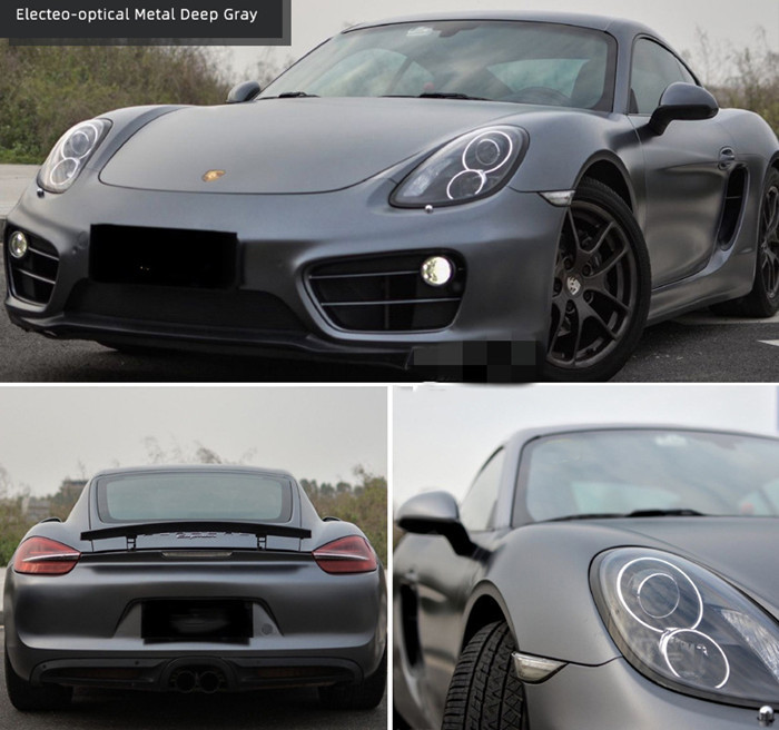 Electro Optical Metal Deep Grey Car Wrap Film Moisture Proof