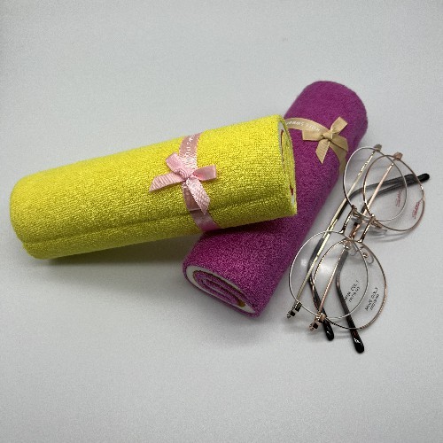 PU Leather Kids Cute Fabric Sunglasses Metal Eyeglass Case Yellow Luxury Outdoor