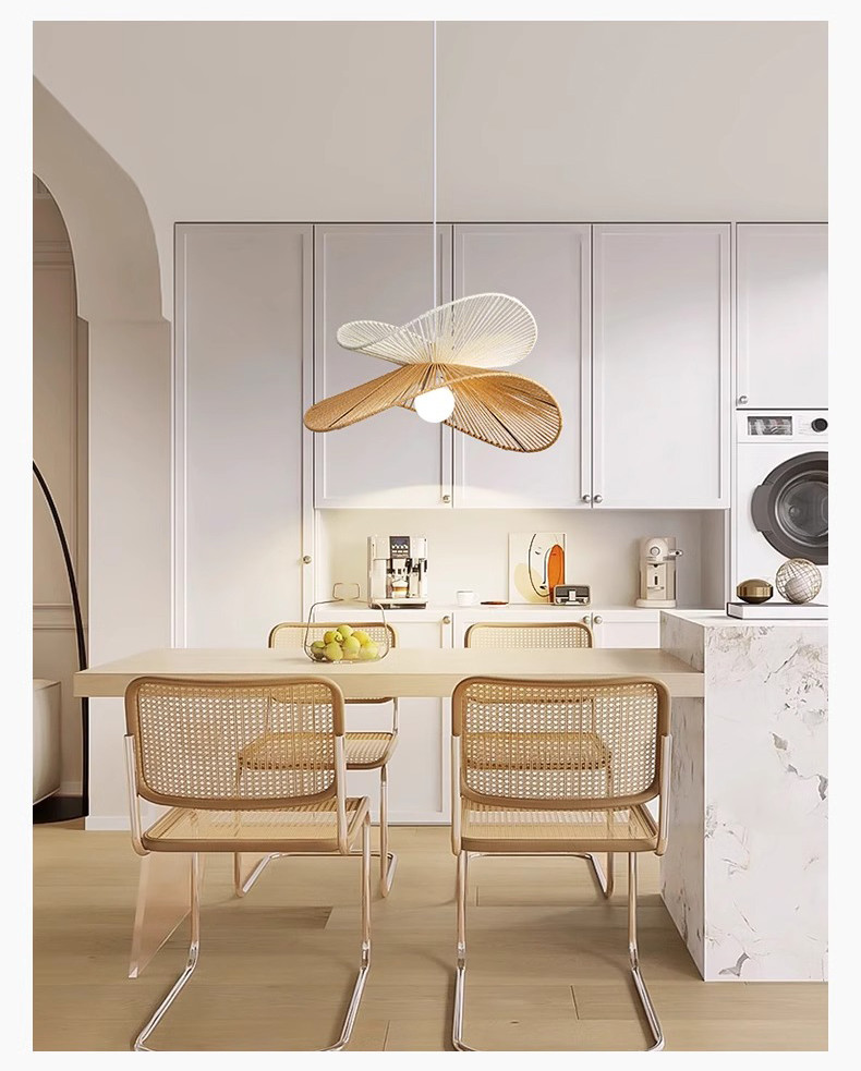 Nordic Wabi Sabi Led Pendant Lights For Living Room Home Decoration Rattan Bedroom Chandelier(WH-AP-587)