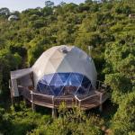 Custom Galvanized steel poles PVC glamping Geodesic Dome Tent House