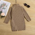 80cm Autumn Children'S Dress Clothing Turtleneck Long Brown Sweater