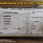 Hot Rolled AISI316L DIN1.4404 Stainless Steel Plate SS316L Metal Plate 1000mm -