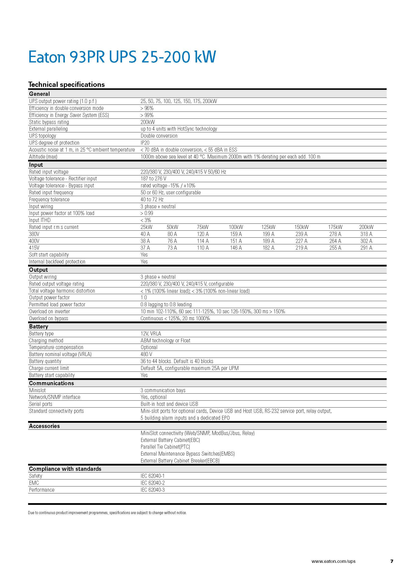 Eaton 93PR 250KVA 250kw 1200KVA 1200kw 400v Modular Online UPS with ABM Management