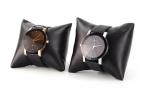 PU leather Custom Watch Box Packaging black Stripe Elegant