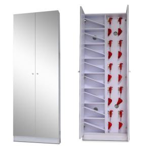 China 13 Pairs 180cm Mirrored Shoe Cabinet Space Saving Furnitures wholesale