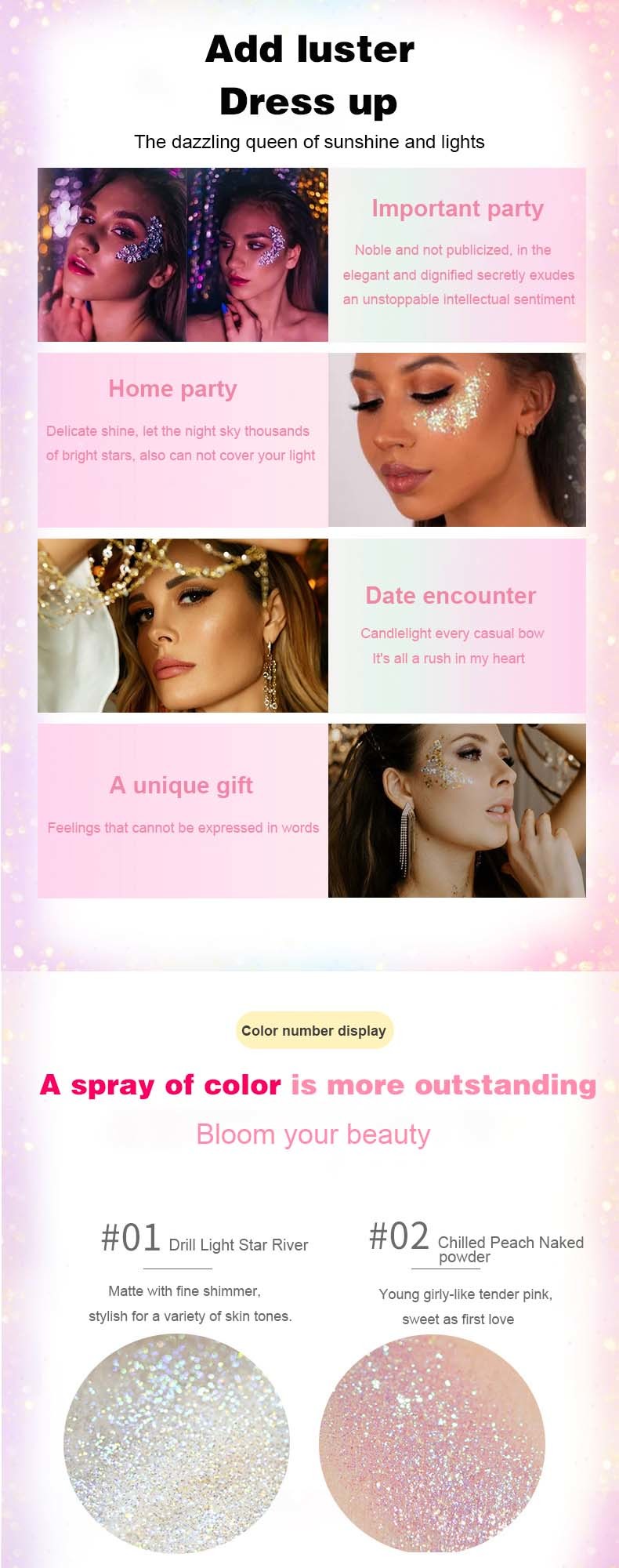 Party Glitter Spray Instant Hair Color Spray For Parties Festivals OEM Accpected