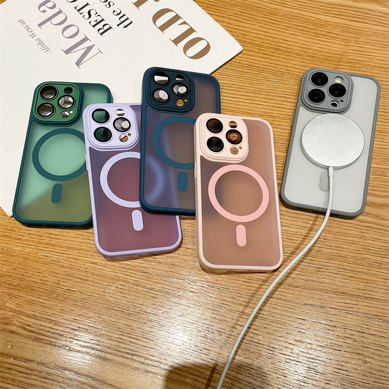 Translucent Frosted Skin-Friendly Magsafe Phone Case Camera Protection For iPhone