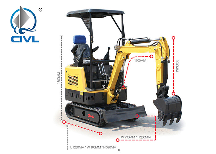 XCMG Yellow XE15 Hydraulic Crawler Excavator 0.044m³ for Construction Engine 3TNV82A