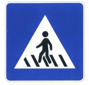 China Customized Crosswalk Sign Board Reflective Film and Stainless steel Traffic Sign Sheet wholesale