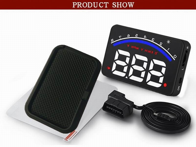 Ouchuangbo Car Head Up Display 3.5 inch Windscreen Projector OBD2 EUOBD Driving Data Display Speed RPM Water