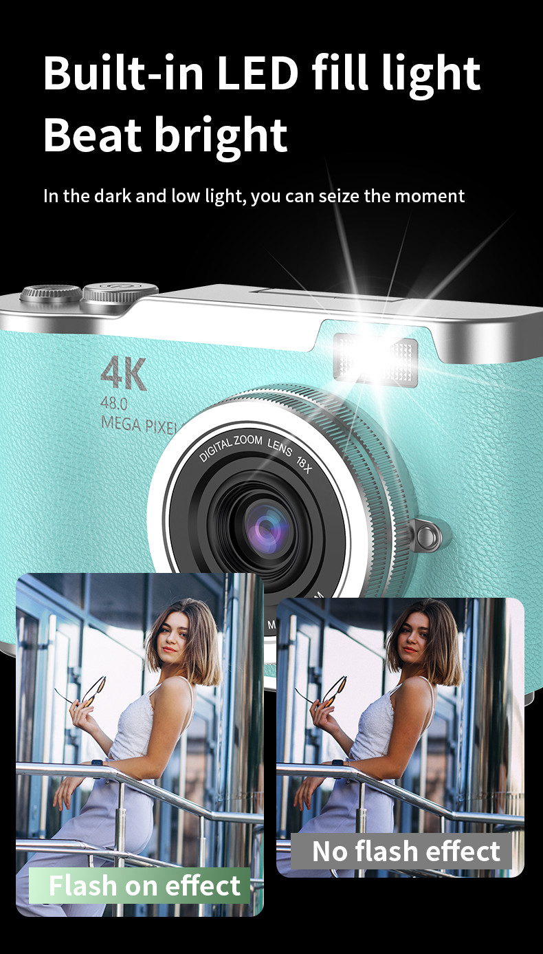 CCD Camera Upgrade Digital Video Camera 50MP Full HD 1080P Compact Camera For Students