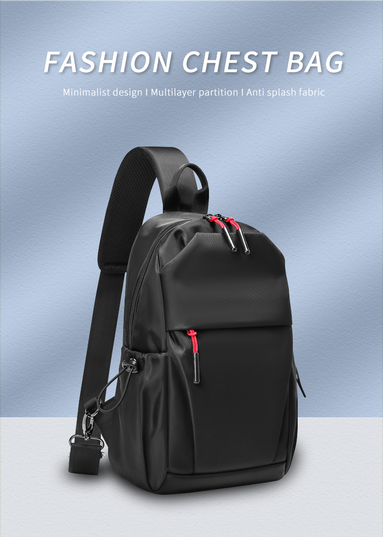 Hot sell wholesale fashion men custom waterproof shoulder bag crossbody chest sling bag