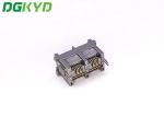 180 Degree 1X2 6P6C RJ45 Connector With Metal Shield