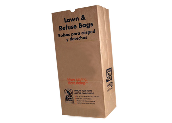 Extra Large 70g Stands Up Lawn Paper Bag Multiwall Lawn And Leaf Trash Bags