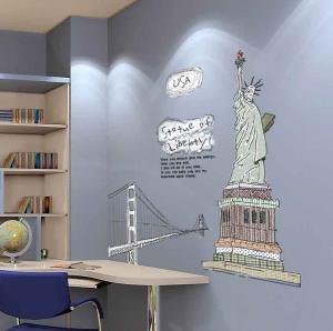 China Non Toxic Statue Of Liberty Removable Wall Sticker For Study Room wholesale