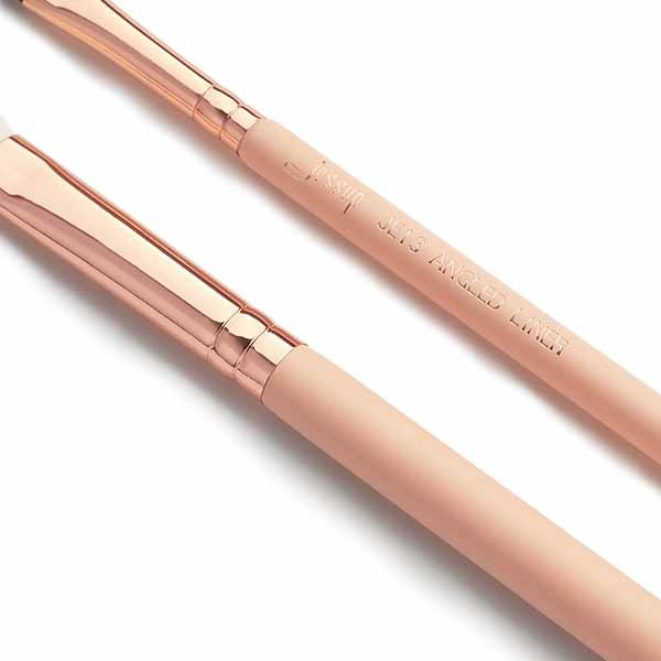 Jessup Wood Handle Essential Eye Makeup Brushes Glossy Aluminum Ferrule