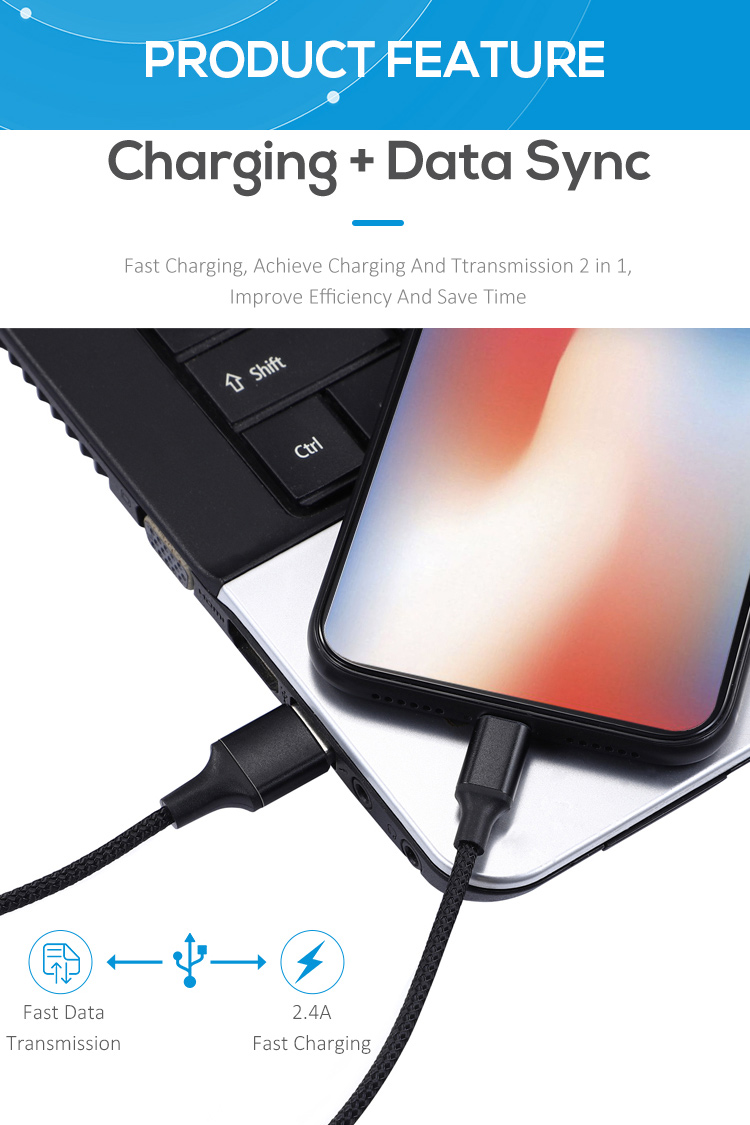 Nylon Braided 1.5M Cable Magnetic 3 In 1 Charging Cable