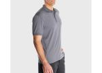 Breathable Slim fit Grey Men's Polo Shirts 100% Cotton Classic Custom Size