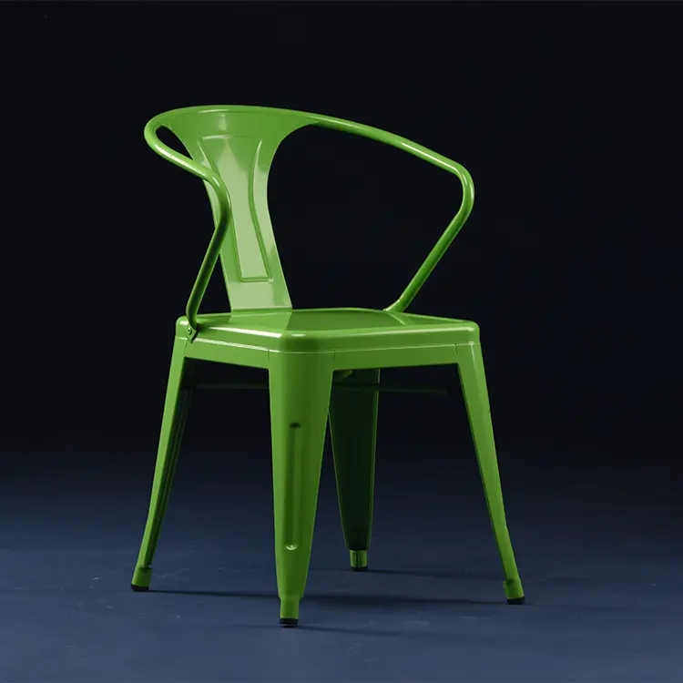 Adjustable Metal Frame Armchair Customized Metal Stacking Dining Chairs