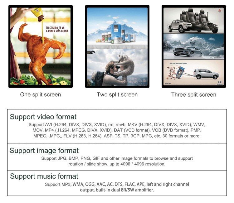Digital Information Display Monitors / Electronic Signage Display 55 Inch