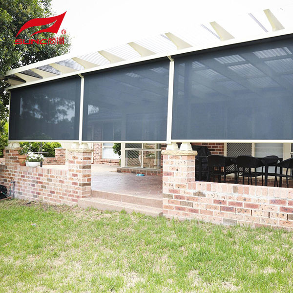 Electric Waterproof Outdoor Roller Blinds Zip Track Blinds Patio Roll Up Shade Window