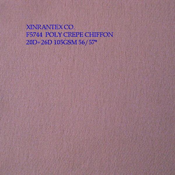 F5744 lady fashion fabric poly crepe chiffon 105GSM 150CM