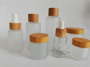 China Round Fat Cosmetic Sample Containers / Glass Clear Cosmetic Containers wholesale