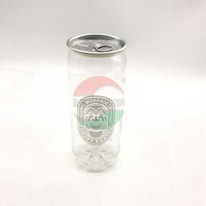 China 500ml Transparent Beverage Cans , Food Grade PET Plastic Soda Can Covers wholesale