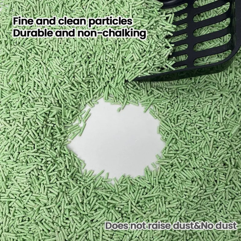 ODM Sustainable Organic Green Tea Cat Litter Quick Clumping Dust Free Flushable