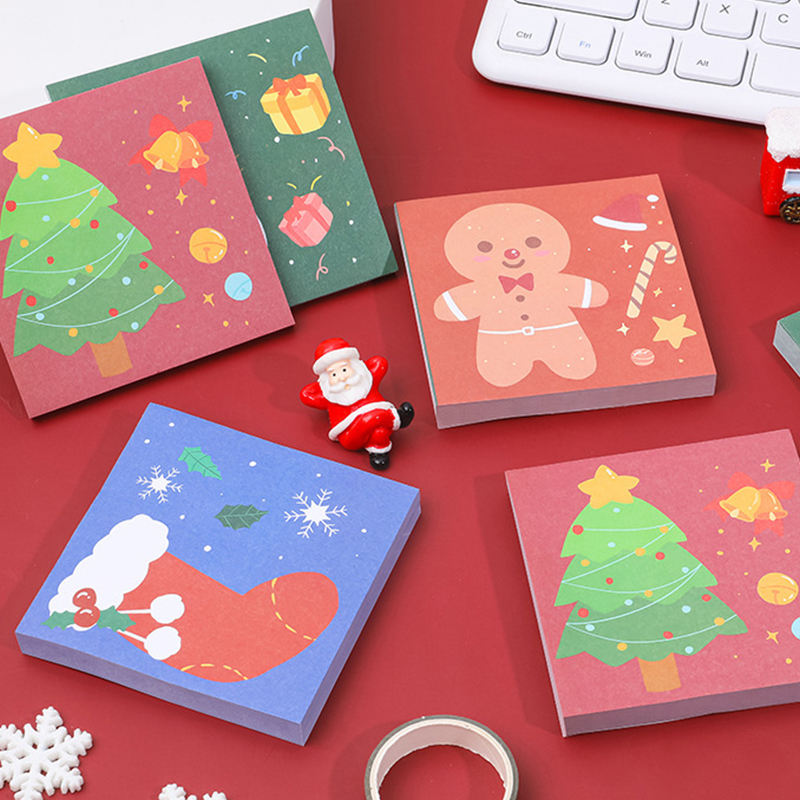 Self Adhesive Christmas Sticky Note Pads Memo Notebook 8cm X 8cm