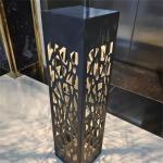 Modern Style Outdoor Powder Coating Black Steel Garden Lawn LED Light Boxes