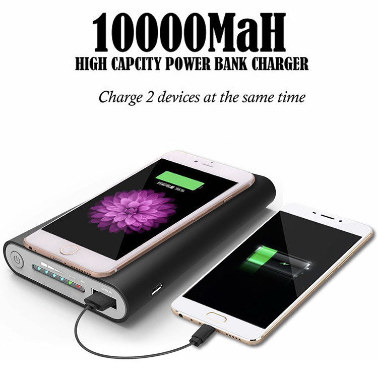 Dual Ports 2 In 1 5W Qi Wireless Power Bank 10000mah