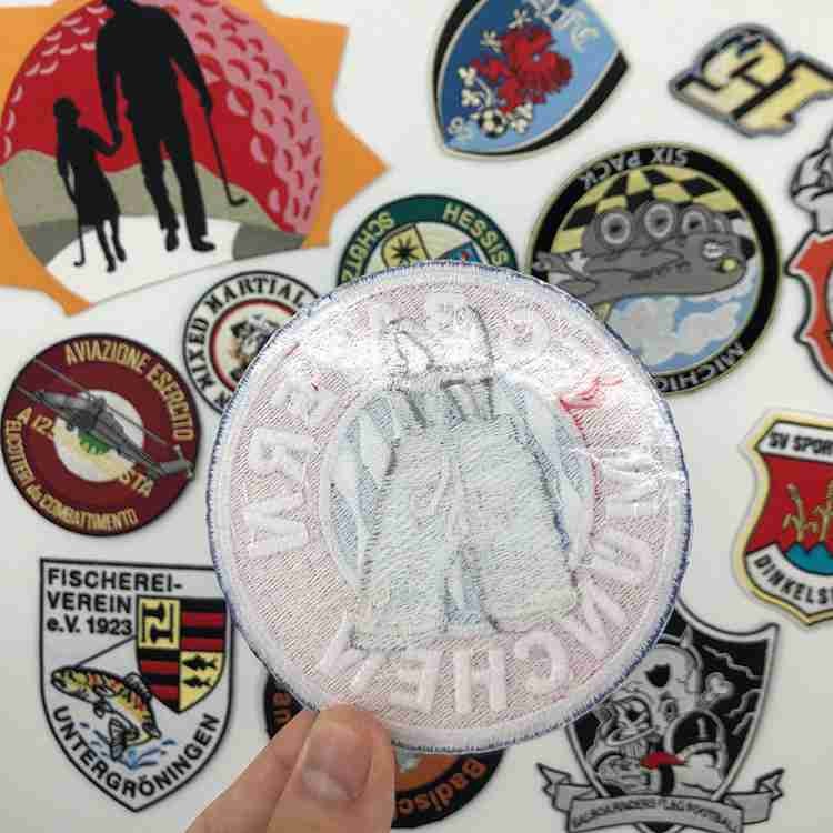 Self Adhesive Embossed Football Team Iron On Patches Washable Cotton Thread
