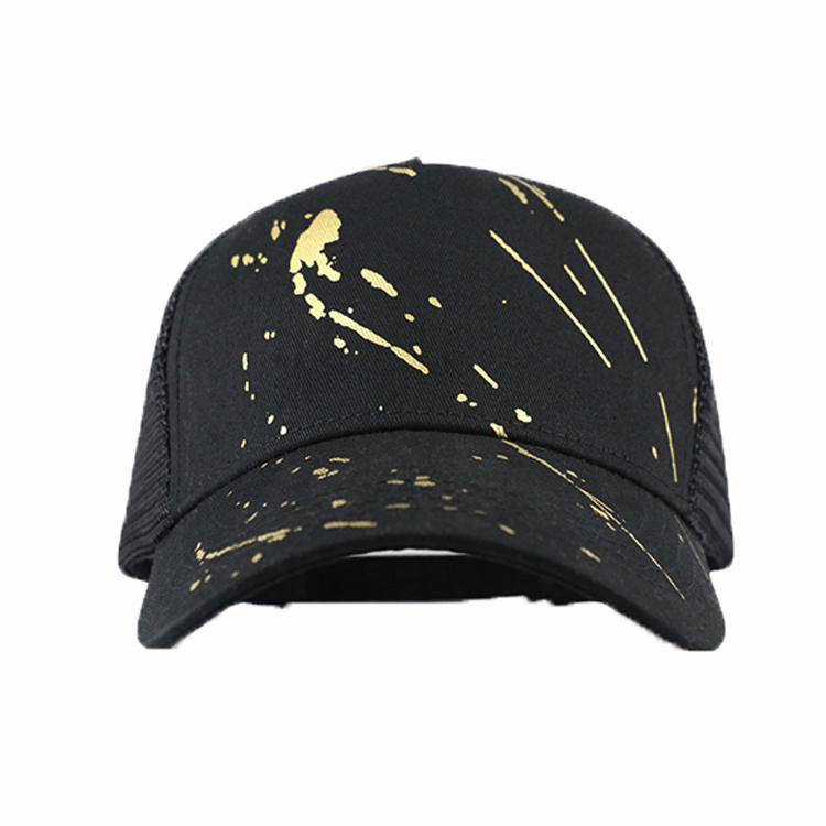 Sublimation Printed Trucker Caps , Plastic Snapback Trucker Cap Curved Brim